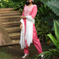 Pink Printed With Gota Yoke Ethnic Suit