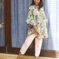 Floral Linen Cape Short Kurti