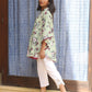 Floral Linen Cape Short Kurti