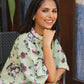 Floral Linen Cape Short Kurti