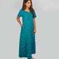 Blue Block Printed Kaftan