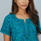 Blue Block Printed Kaftan