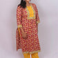 Cotton Printed Pintuck Yoke Kurta