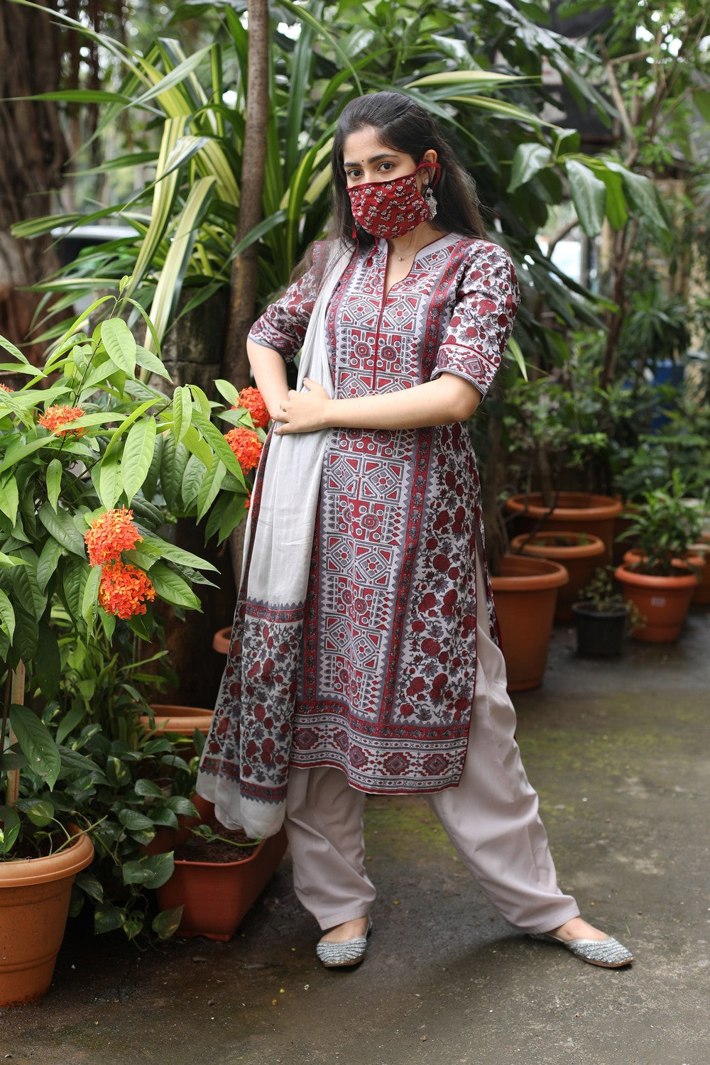 Floral Abstract Ethnic Suit