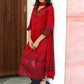 Red Dot Print Ethnic Suit