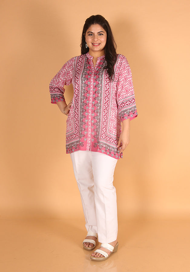 Pink Rayon Kurti